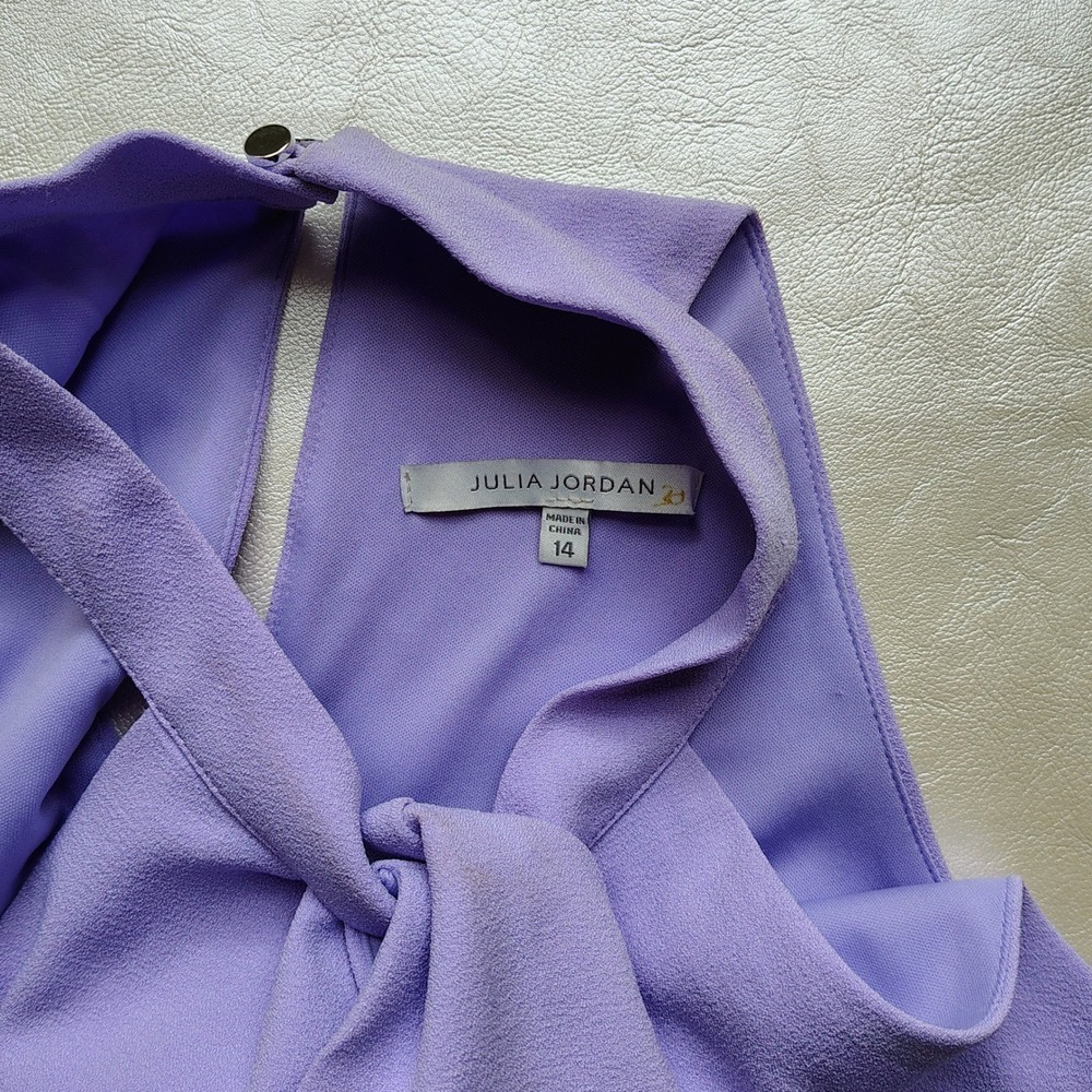 NWOT Julia Jordan Lilac Halter Neck Sleeveless Party Cocktail Midi Dress size 14 - Picture 4 of 7